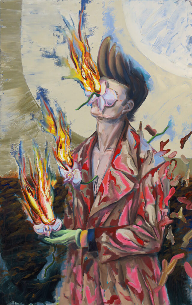 Tres Fuegos, oil on canvas, 190x120cm, 2020